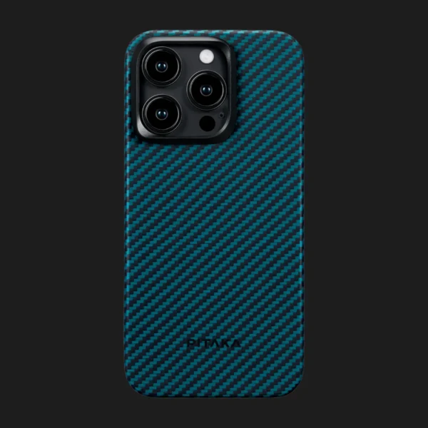 Чохол Pitaka MagEZ Case 4 для iPhone 15 Pro (Black/Blue Twill)