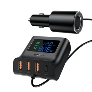 Автомобільний зарядний пристрій ACEFAST B8 Digital Display Car HUB Charger (AFB8)