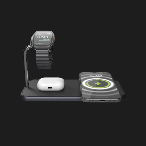 Беспровідна зарядка Zens Dual + Watch Aluminium Wireless Charger (Black)